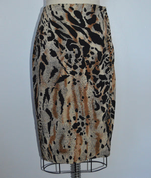 VINTAGE PRINTED WRAP SKIRT AND CROP LONG SLEEVE WRAP TOP SET - SIZE S