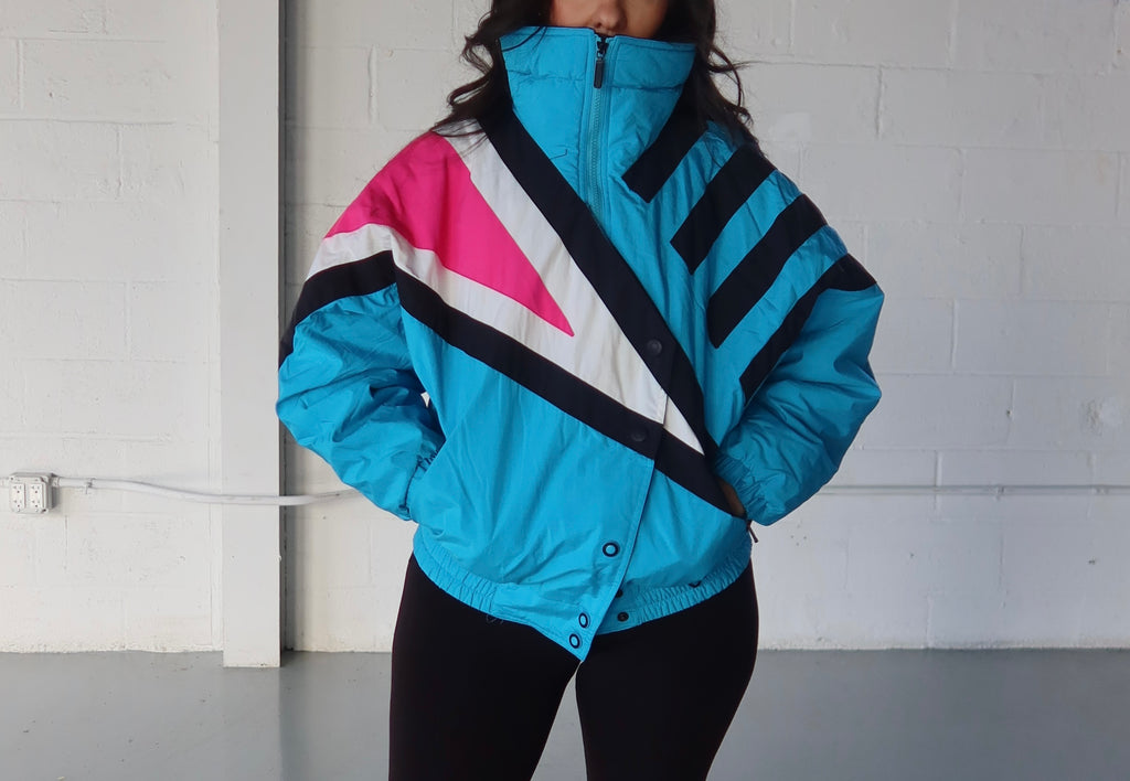 RETRO COLOR BLOCK SKI COAT - SIZE L