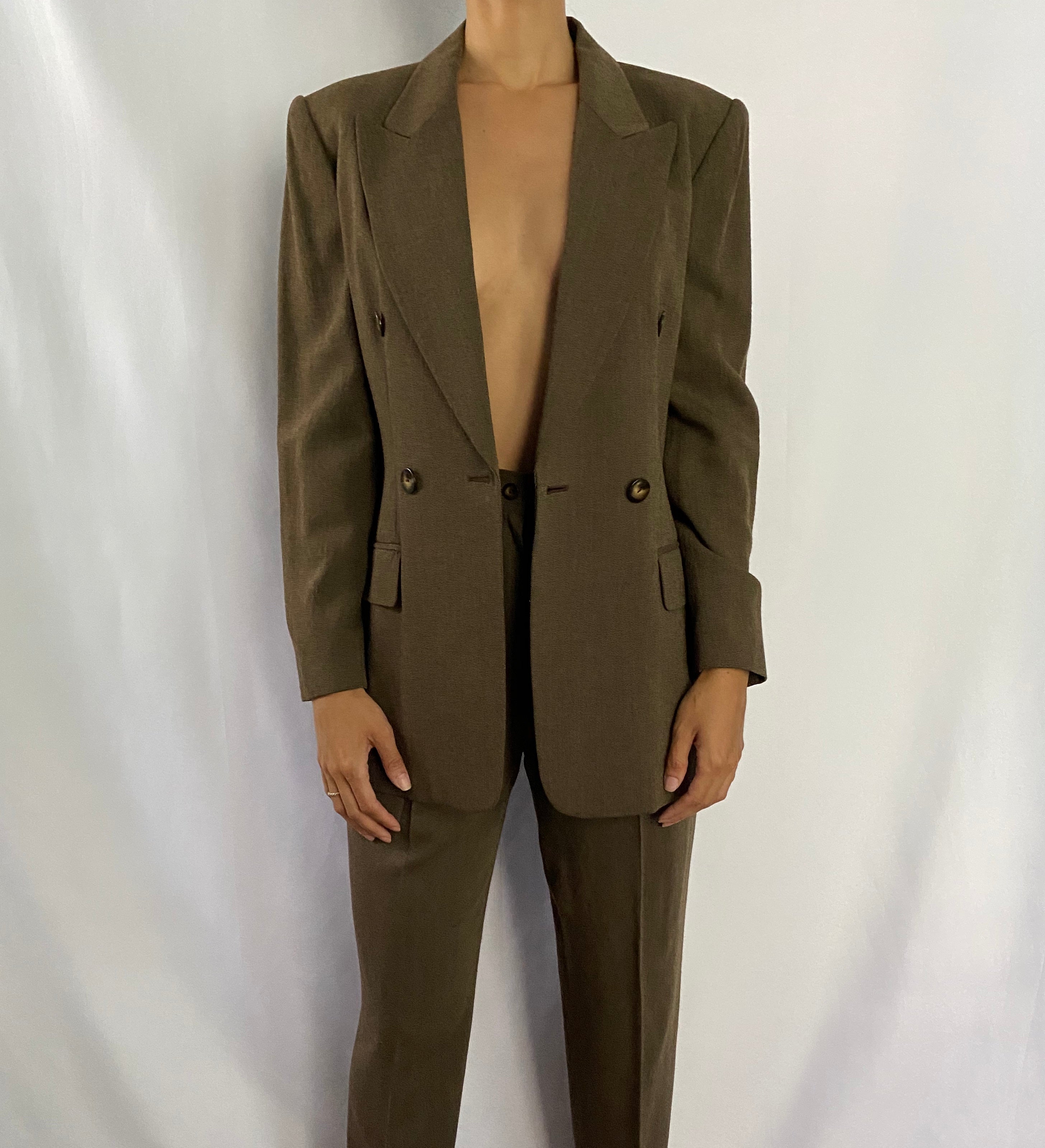 VINTAGE DOUBLE BREASTED 2 PIECE SUIT SET - SIZE S