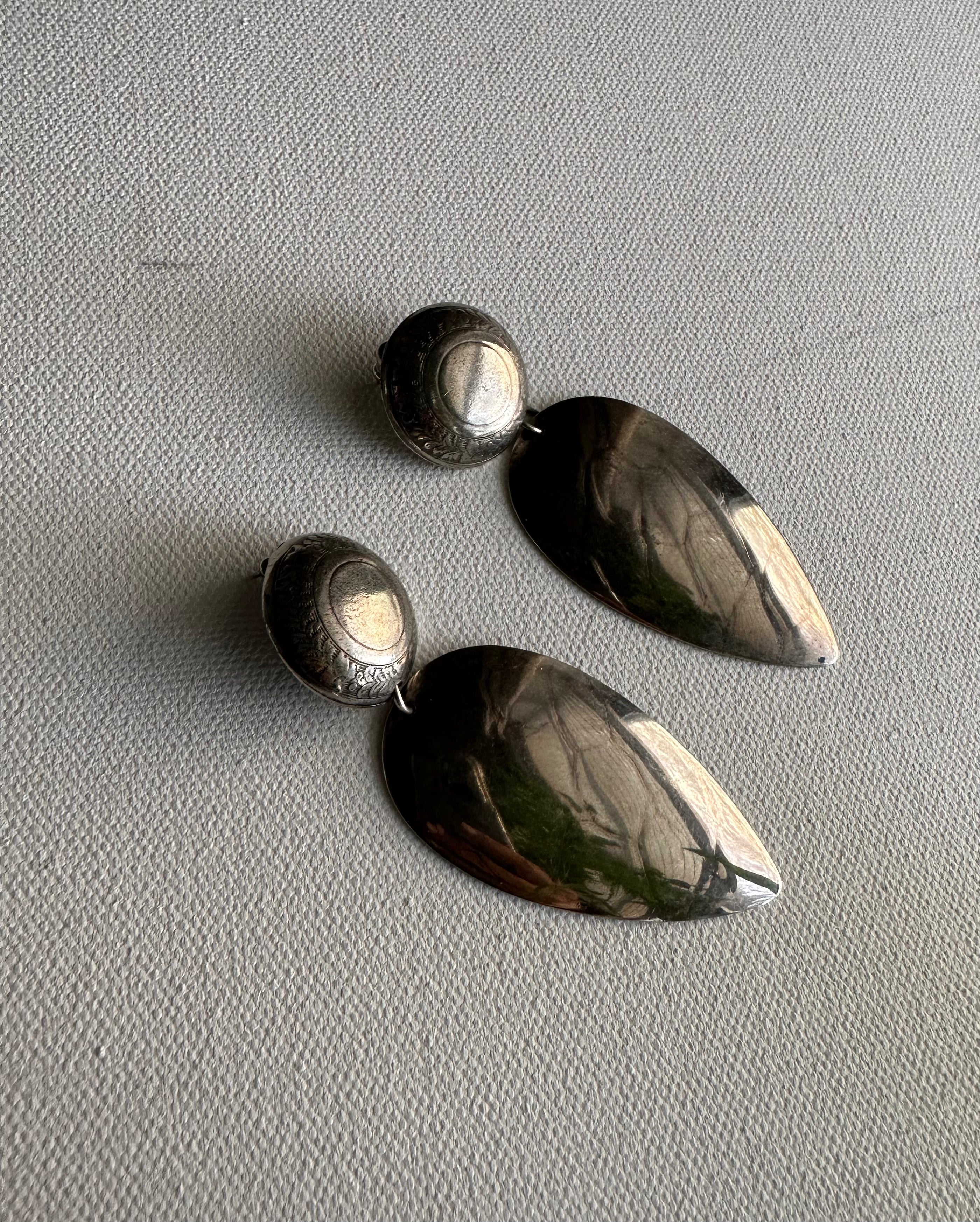 LARGE SILVER HANGING EARRINGS