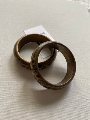 GOLD AND BLACK FLORAL BANGLES